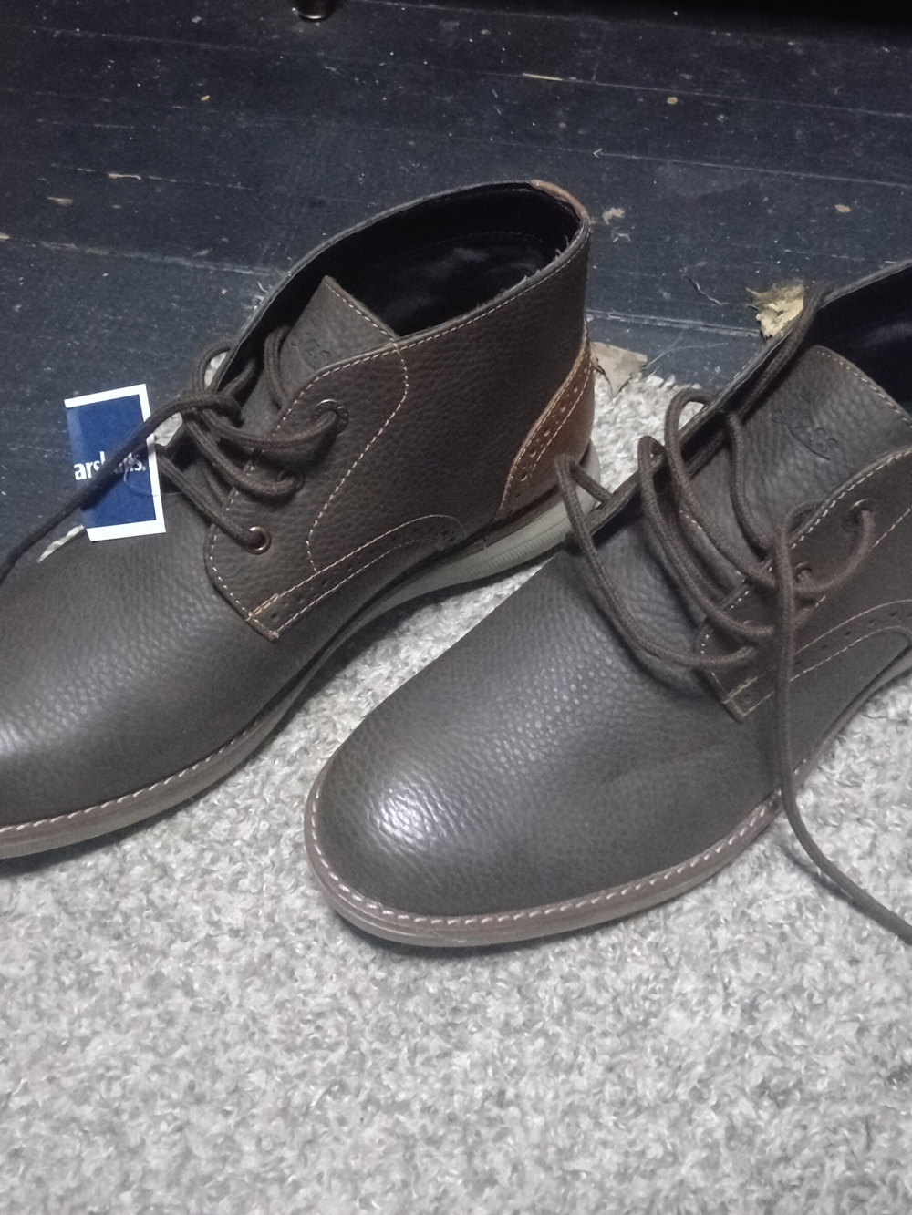 Men's Dark Brown Leather Chukka Boots with Lace-Up Closure